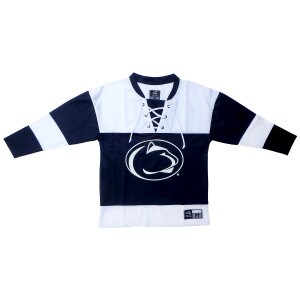 toddler navy and white hockey jersey with Penn State Athletic Logo